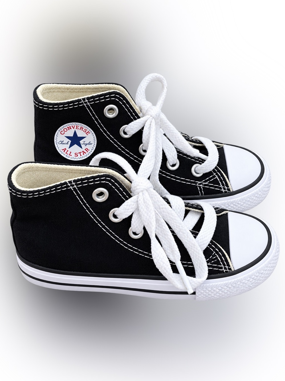 Converse Kids Black and White High-Top Lace-Up Sneakers | Toddler Size 5C
